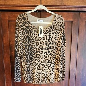 Impressions Animal Print Long Sleeve Top